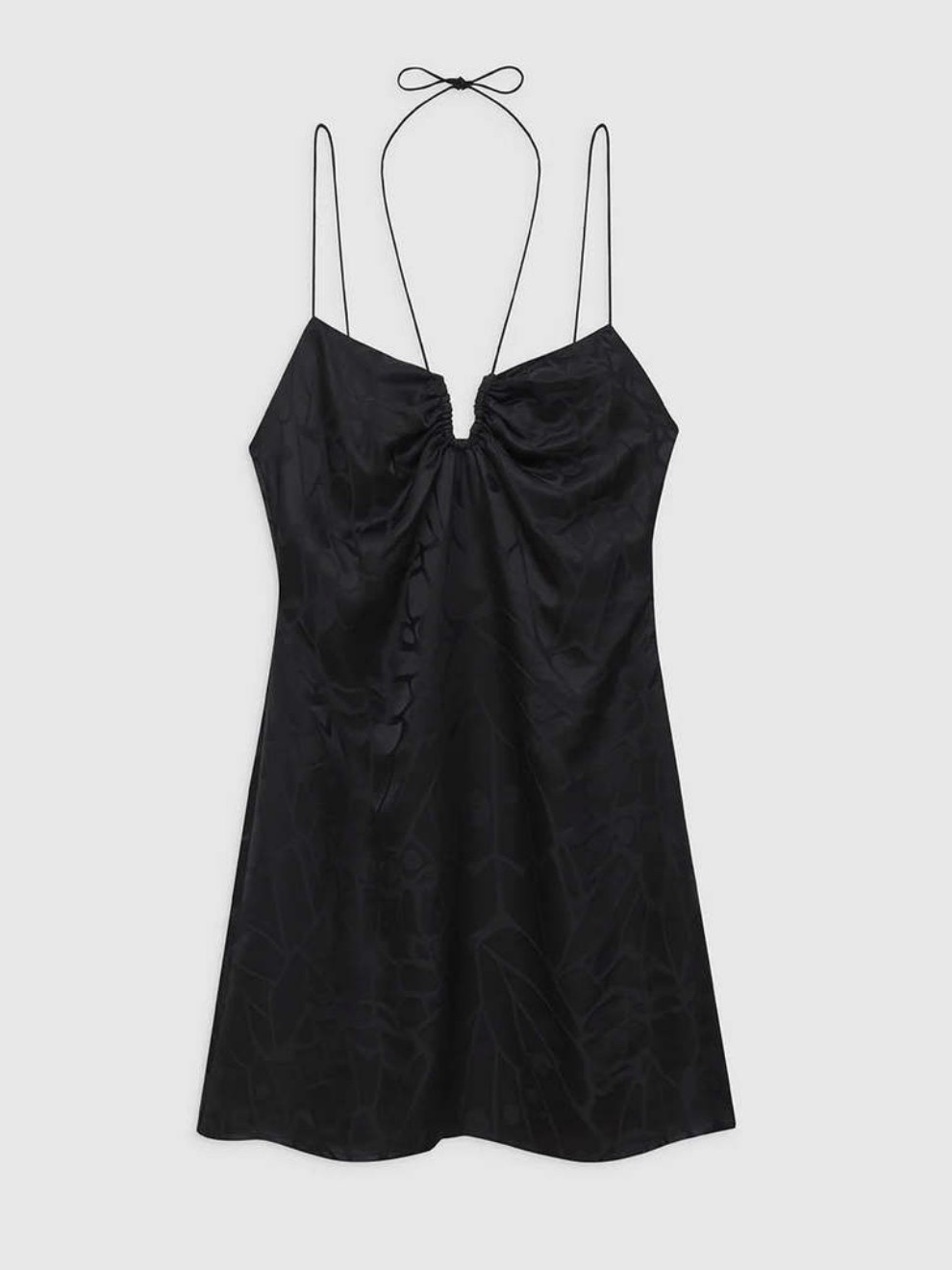 Anine Bing Black Satin Slip Papillon Minidress Size Medium